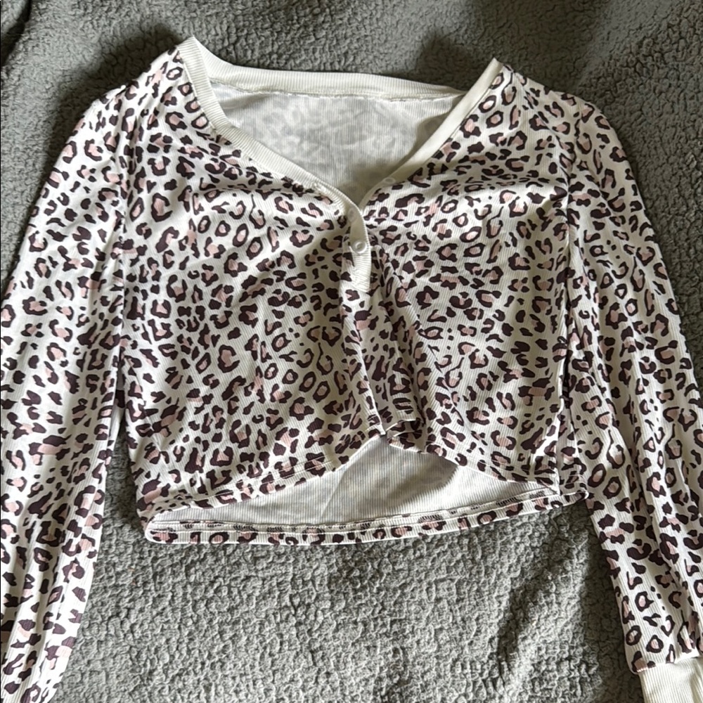 SHEIN Leopard Print Button-Up Cardigan